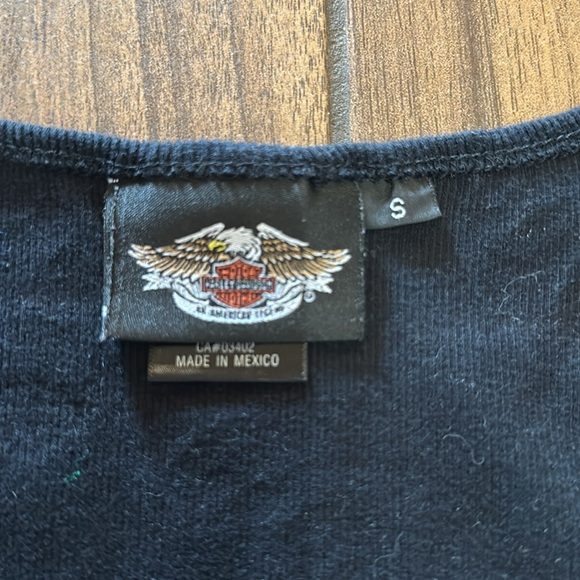 Harley Davidson size small gorgeous bling black and pink like new logo tank top - Picture 3 of 4